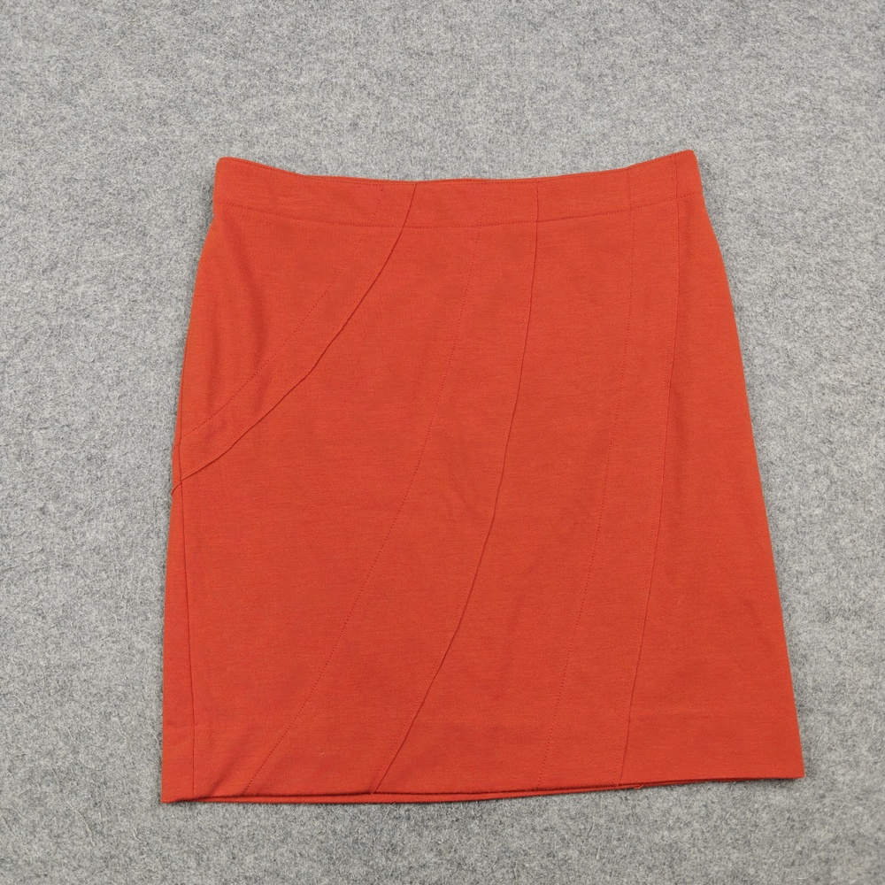 Simply Vera Vera Wang Skirt Womens Small Orange Straight Pencil Pull On Pockets